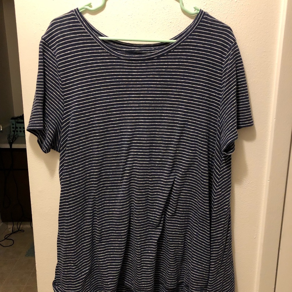 Old Navy Blue and White Striped Shirt